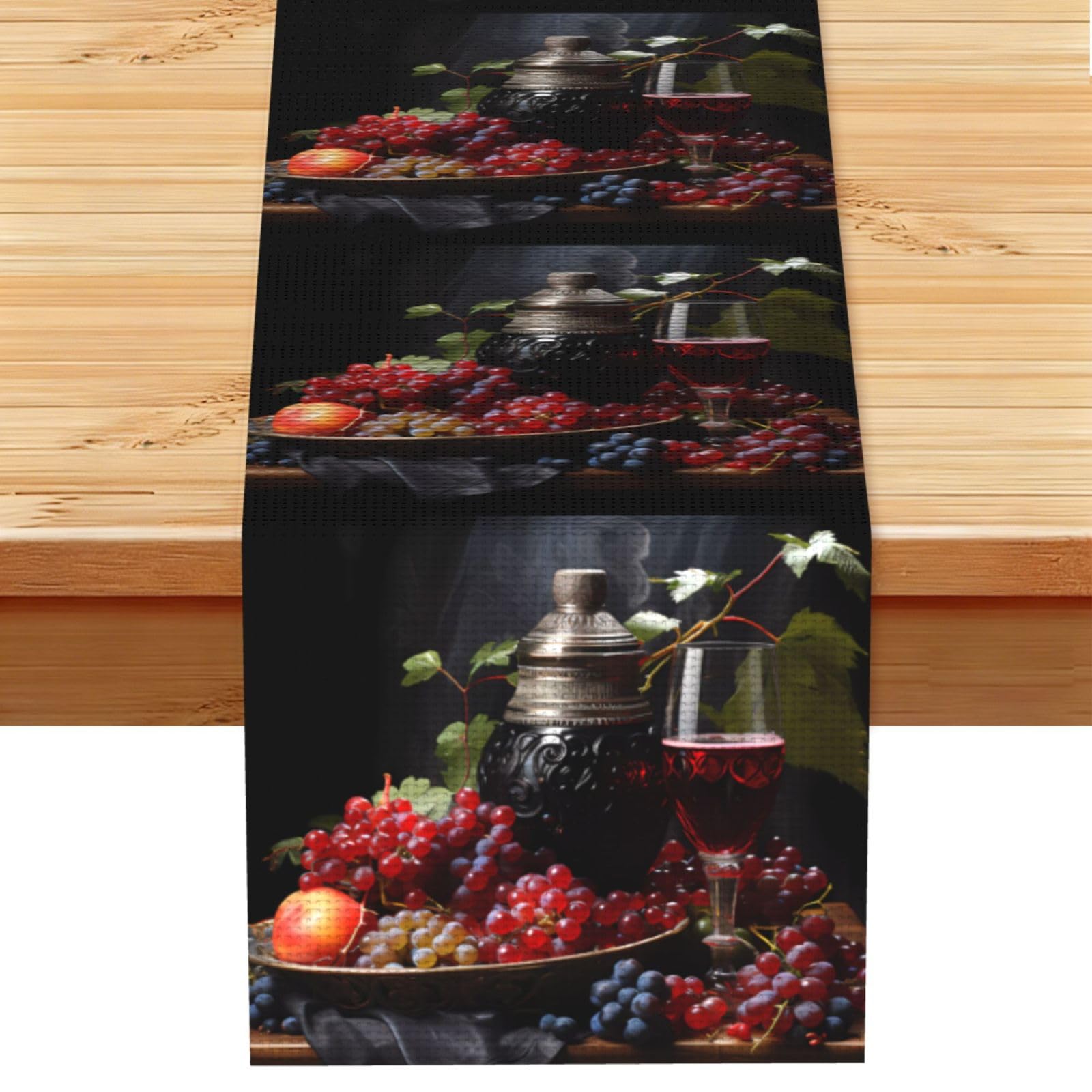 Grapes and Wine Table Runner 13x72 Inch Dining Decor