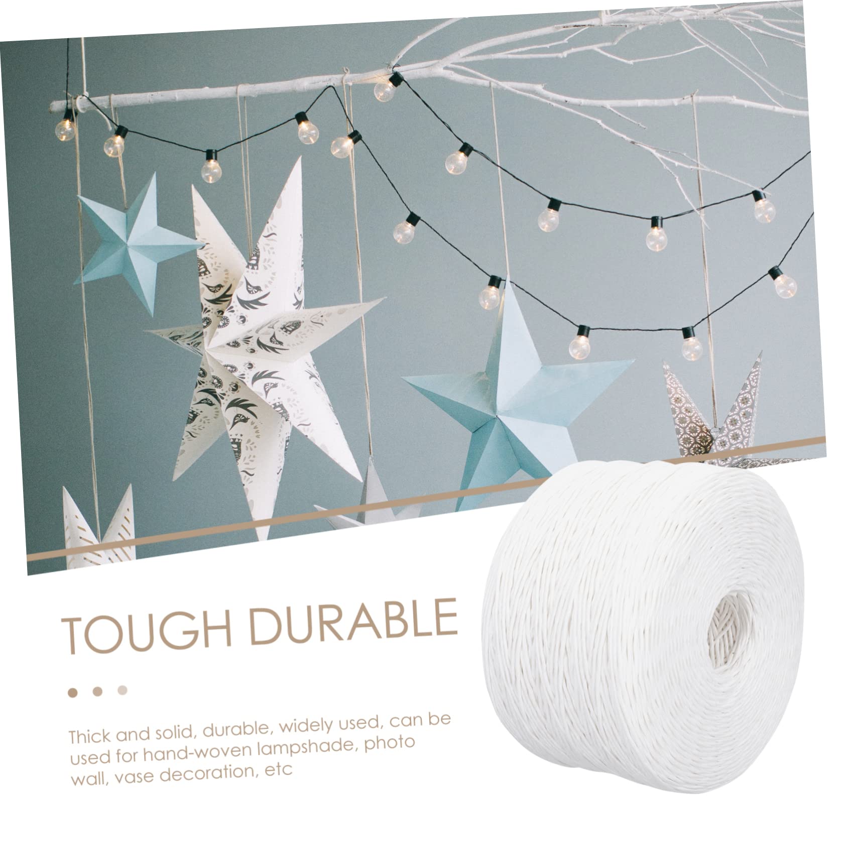 Yardwe Lampenschirmmaterial und Frei Zuschneidbar Selbstgemacht Kraftpapier Papierkordel Weiß Multifunktionales Elegantes Bastelzubehör für Dekoration Lampenschirmherstellung