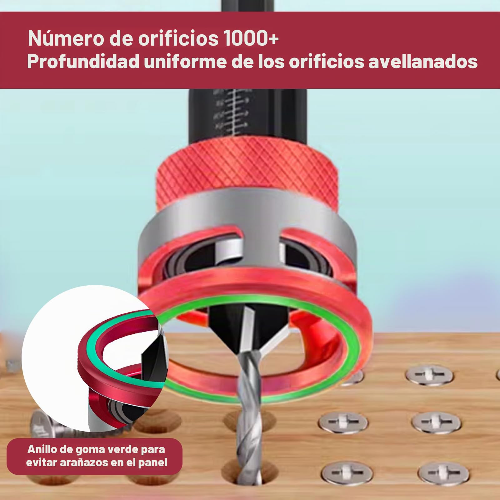 Broca Avellanadora Madera Taladro Avellanador con Tope de Profundidad, Diámetro de 2,8, 3,2, 3,5, 4 mm, Orificios Precisos, Para Procesamiento de Madera, Perforación