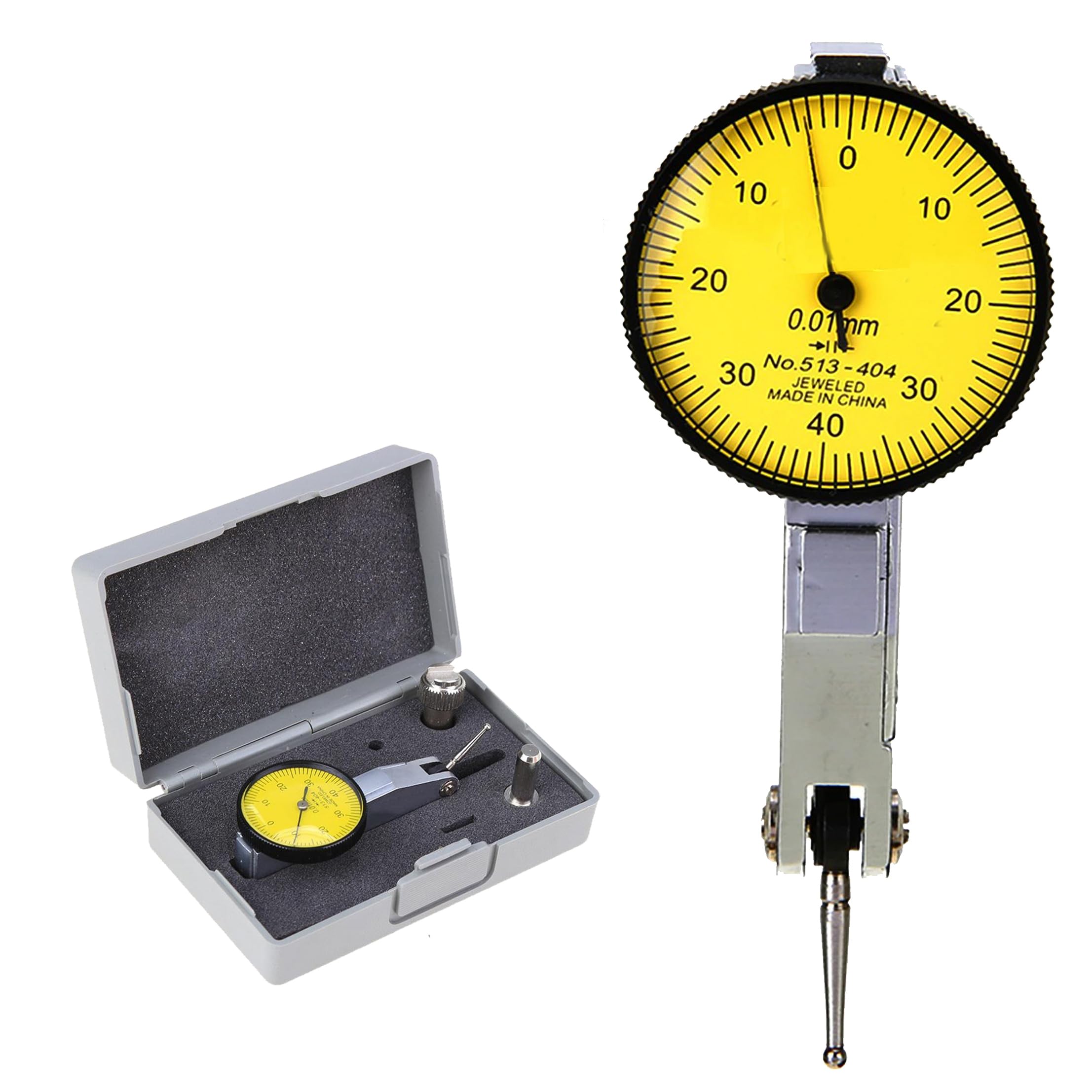 Digital Craft 0–40–0 Precision DTI Gauge – 0.01mm Lever Type Dial Test Indicator with 180° Adjustable Probe for CNC, Milling, Lathe & Engineering Measurement-image-44