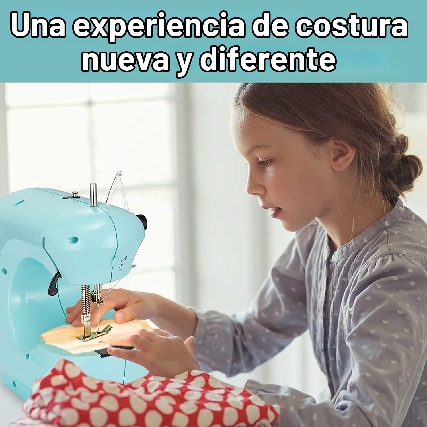 Maquina de Coser Costurero Portatil, Maquina de Coser Maquina Profesional Maquina de Cosers Prensatelas Mano Sewing Machine Maquina Cosers Manual Mini Ropa Cortinas Telas Bricolaje Viajes Casa