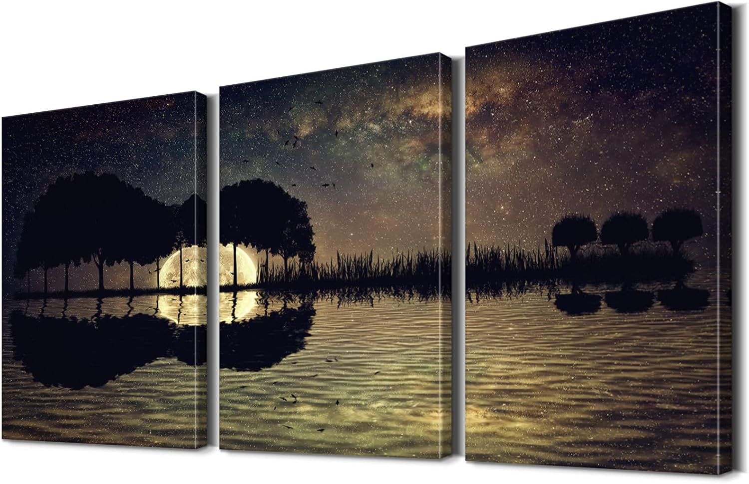 3 Pieces Guitar Poster Guitar Decor for Men Music Posters Music Painting Guitar Tree Island Guitar Pictures for Wall Decor Music Decor for Wall Music Picture for Bedroom Decor (16''Wx24''Hx3PCS)