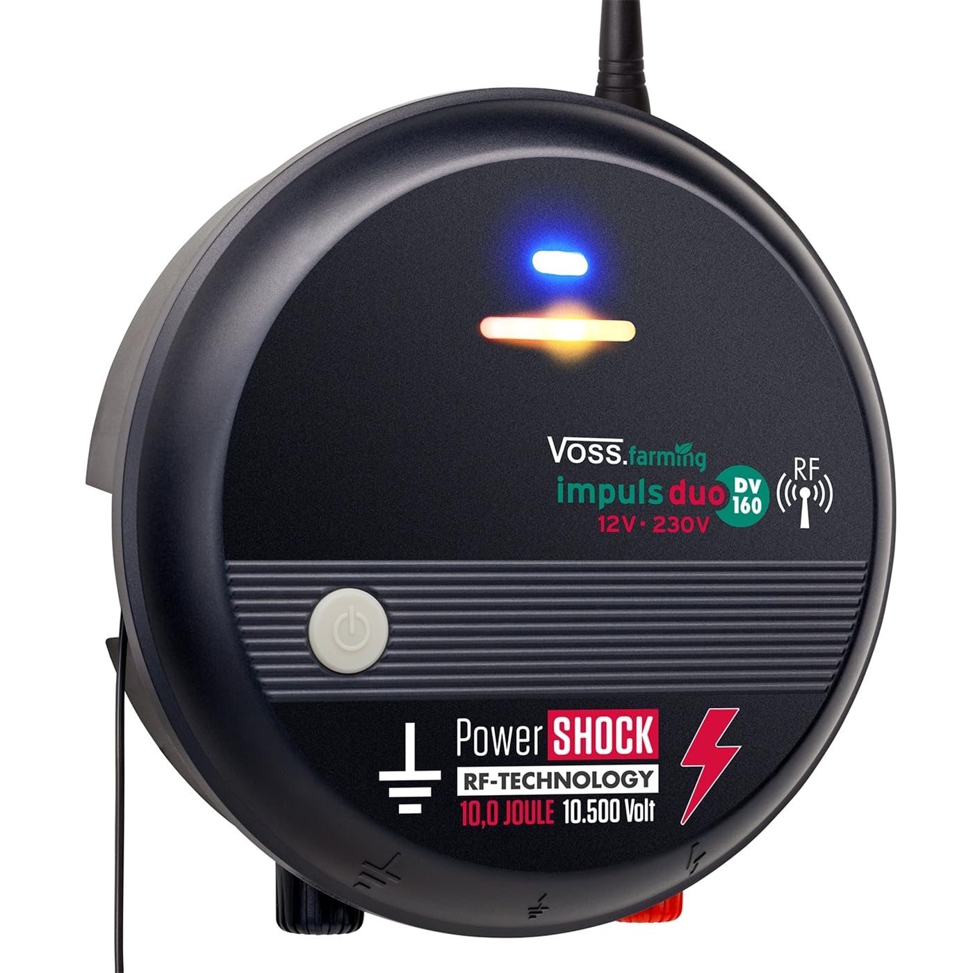 VOSS.farming Weidezaungerät Impuls Duo DV160 RF, 12V/230V, mit Funkfernbedienung, Fernsteuerung bis 10km Reichweite