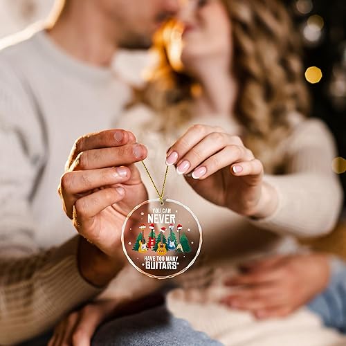 Miniatura 6 de Adorno de guitarra 2025  Adornos de guitarra eléctrica para árbol de Navidad  Regalos geniales de guitarrista para amantes de la guitarra, hombres,