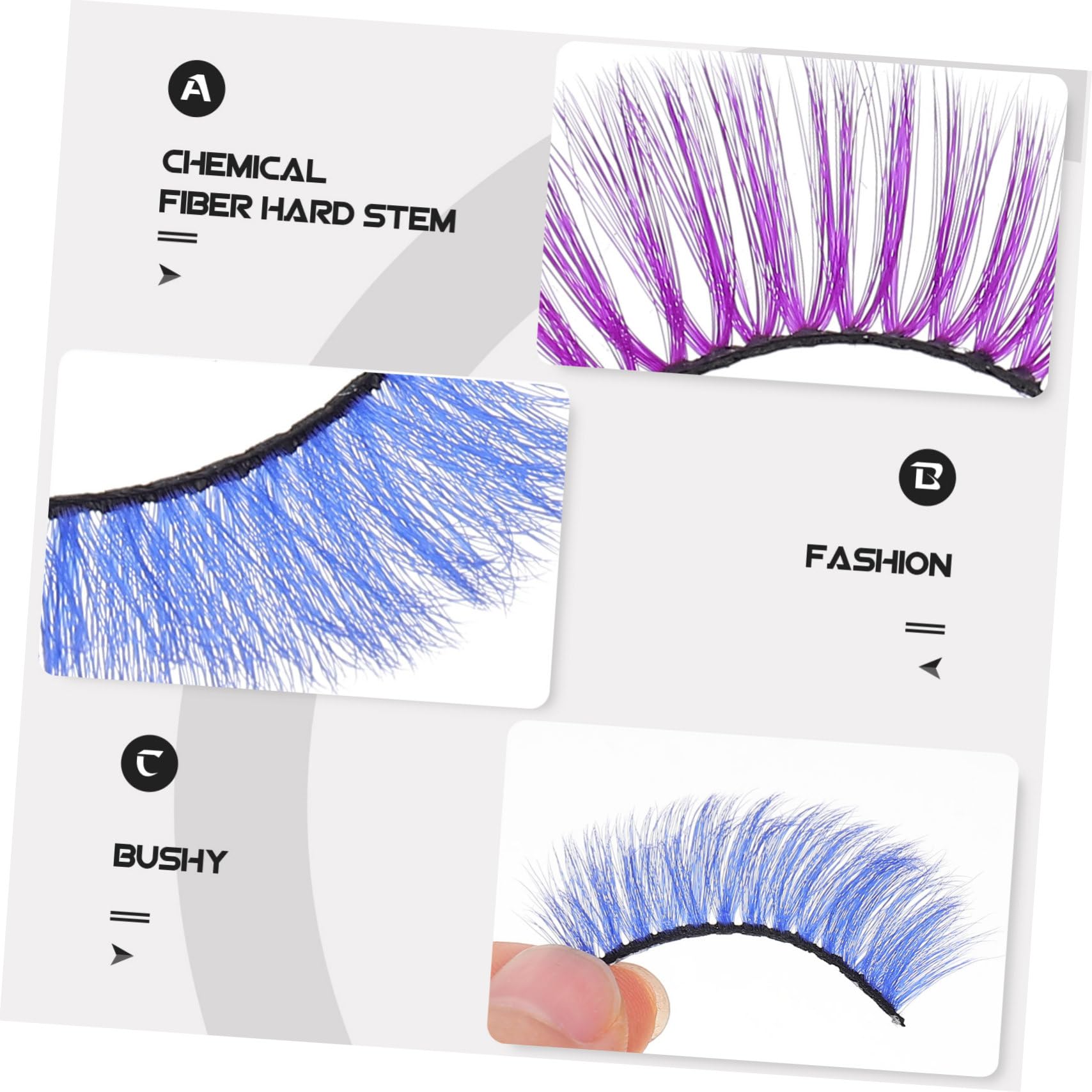FRCOLOR 25pares Pestañas Postizas Coloridas Extensiones De Pestañas Suaves Para Maquillaje Profesional y Eventos Especiales