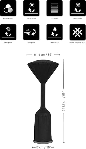 Miniatura 6 de Tienda Basics Cubierta redonda para calentador de patio, color negro