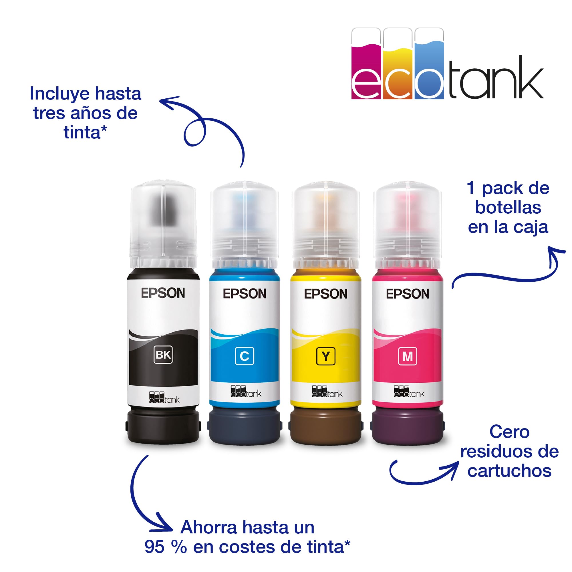 Epson EcoTank ET-2810 A4 Impresora multifunción de depósito de Tinta Wi-Fi, con hasta 3 años de Tinta incluidos
