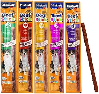 *NEW* CASE OF 50 MIXED VARIETY VITAKRAFT DOG BEEF STICKS 5 FLAVOURS SOFT MEATY DOG TREAT STICKS
