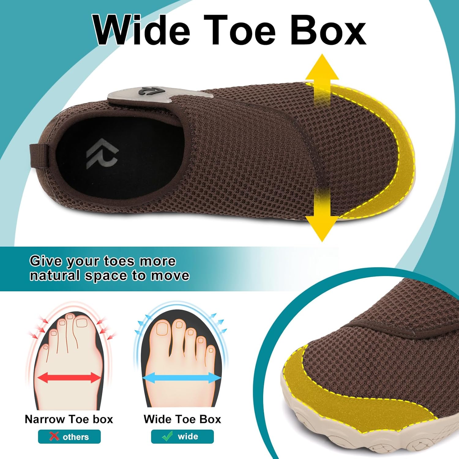 relxfeet Walking Shoes Women Men Wide Diabetic Shoes Adjustable Barefoot Shoes Zero Drop Lightweight Sneakers for Edema Swollen Feet Size 4-13 - Image 2