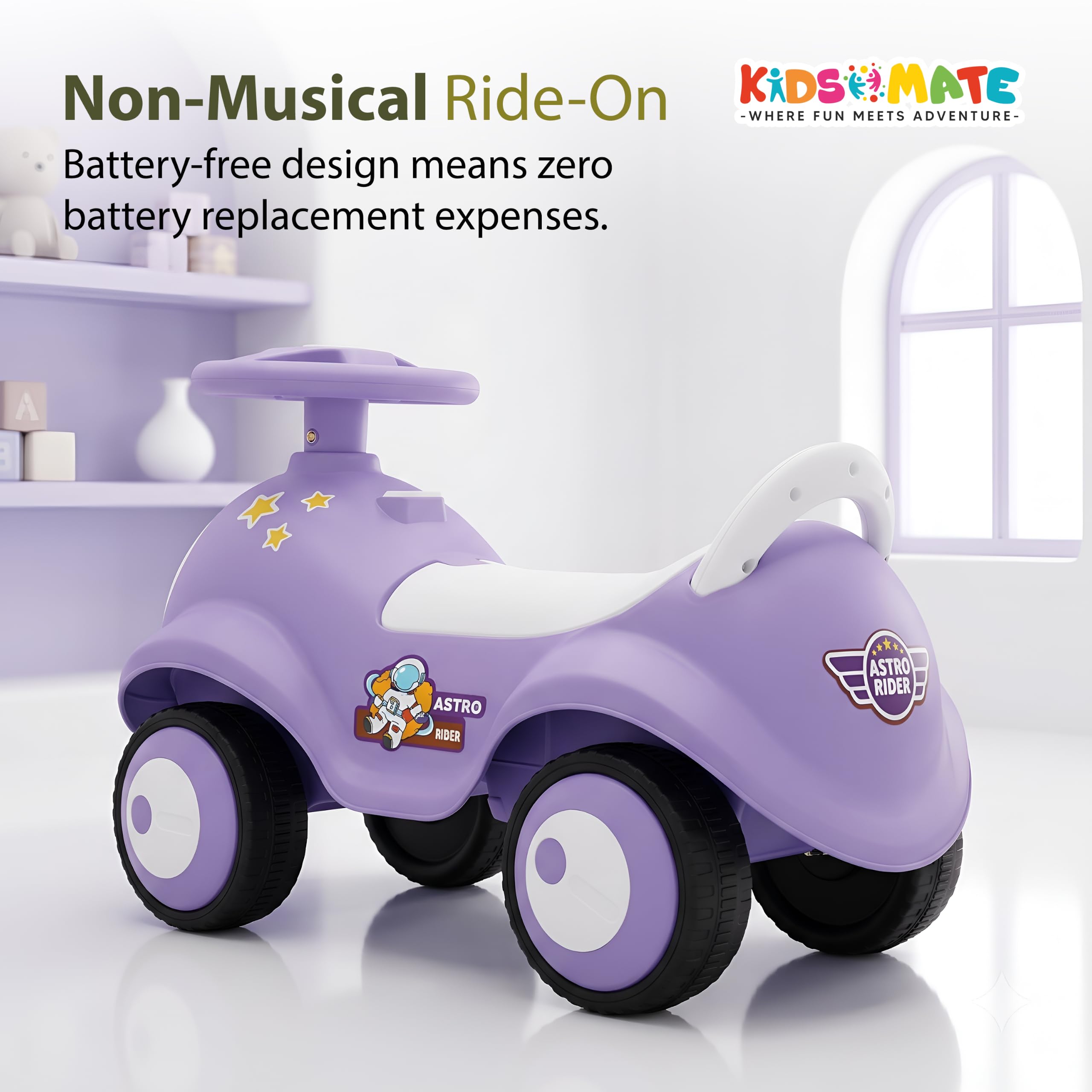 Kidsmate Astro Rider Push Car - Purple -7