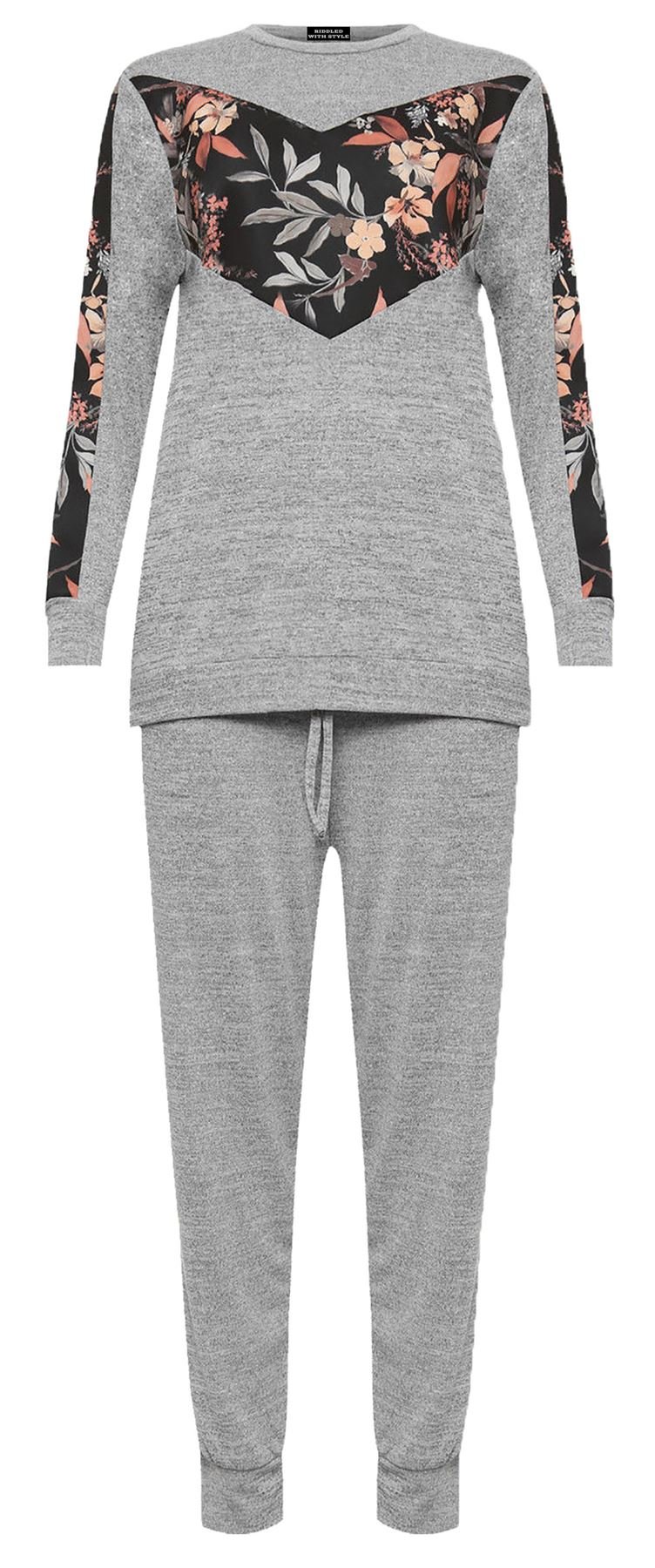 H And F Girlswomens Ladies Floral Flower Leopard Patch Print