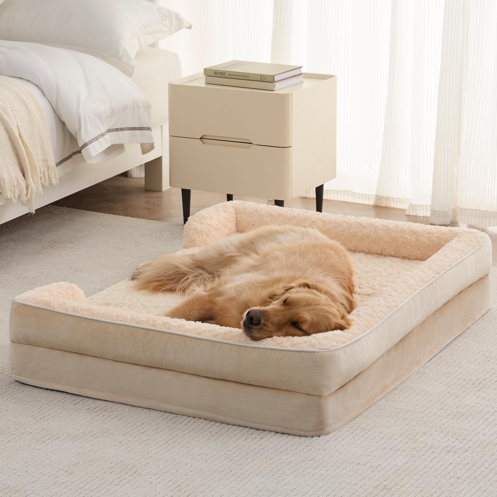 WNPETHOME Dog Beds for Large Sized Dogs, Washable Orthopedic Dog Couch Sofa Bed with Waterproof Lining & Non-Skid Bottom for Pet Sleeping