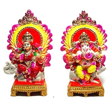 buy vinayaks terracotta clay laxmi ganesh murti idol of clay mitti for diwali puja lakshmi on elephant and ganesh a on rat with aasan size lxbxh 4x10x17 cm each online at low buy vinayaks terracotta clay laxmi