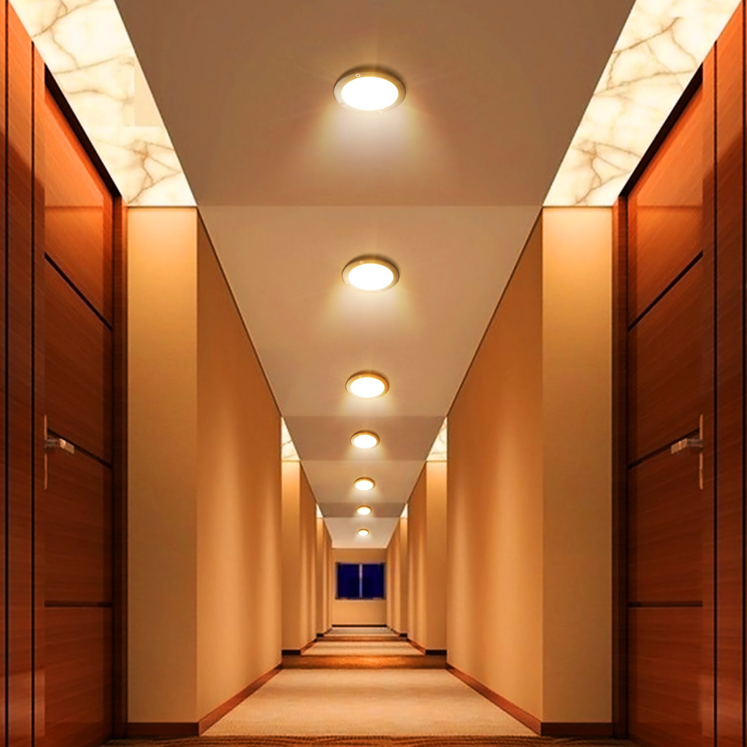 Plafonnier LED 18W, Eclairage Rond, Lampe de plafond, Blanc Chaud 4000K, Equivalent à Lampe incandescent 130W, 1300lm, parfait pour salon, couloir, salle de bain, cuisine etc.