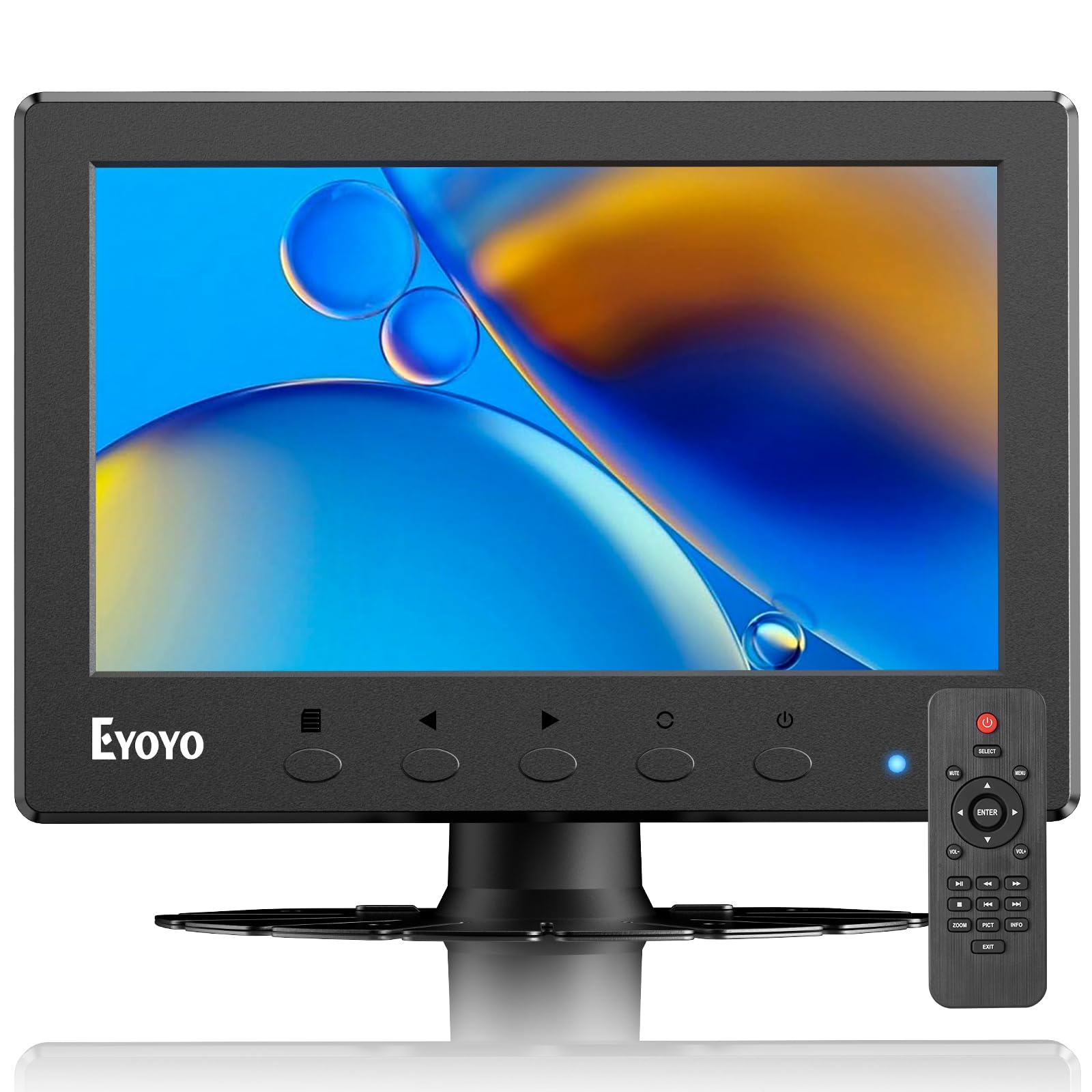 Eyoyo Mini Monitor 7 Inch Small HDMI Monitor 1024x600 LCD Screen Display HMDI AV VGA BNC USB Input for PC CCTV Security Camera Computer Laptop RasPi