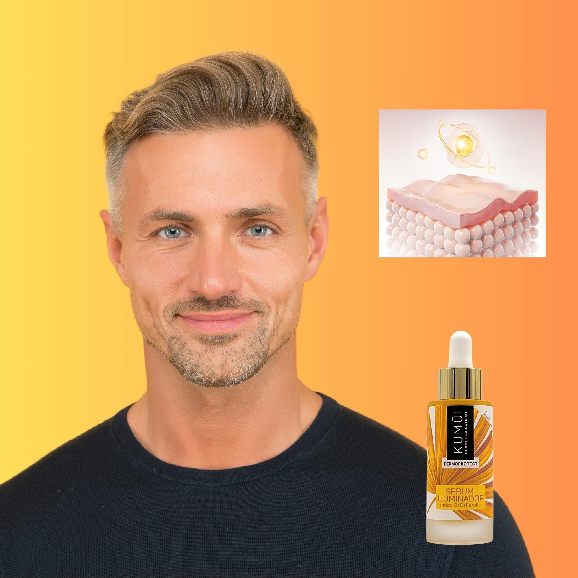 Serum iluminador BIO Vitamina C, E y Acido Ferulico - Antioxidante Natural: rayos UV, Luz Azul y Contaminación - Ideal como Aftersun Facial - Suero Antiarrugas y Manchas- PREMIO INTERNACIONAL - 30 ml