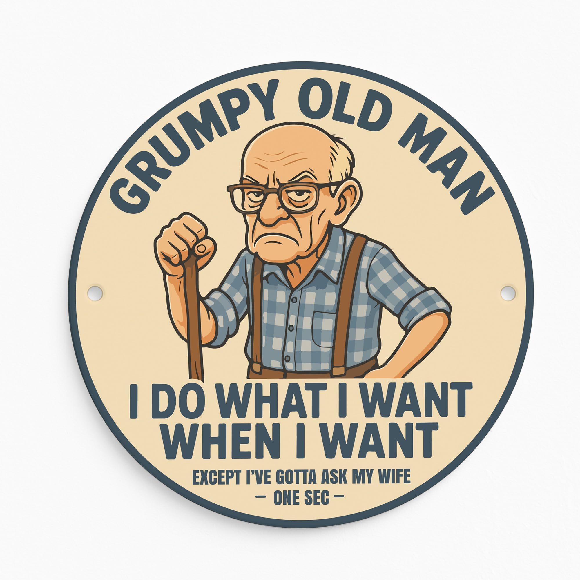 Red Ocean Funny Dad Grandad Sign Grumpy Old Man Plaque Gift For Fathers Day Birthday 230x230mm Garage Shed Man Cave Workshop Sign For Him Men