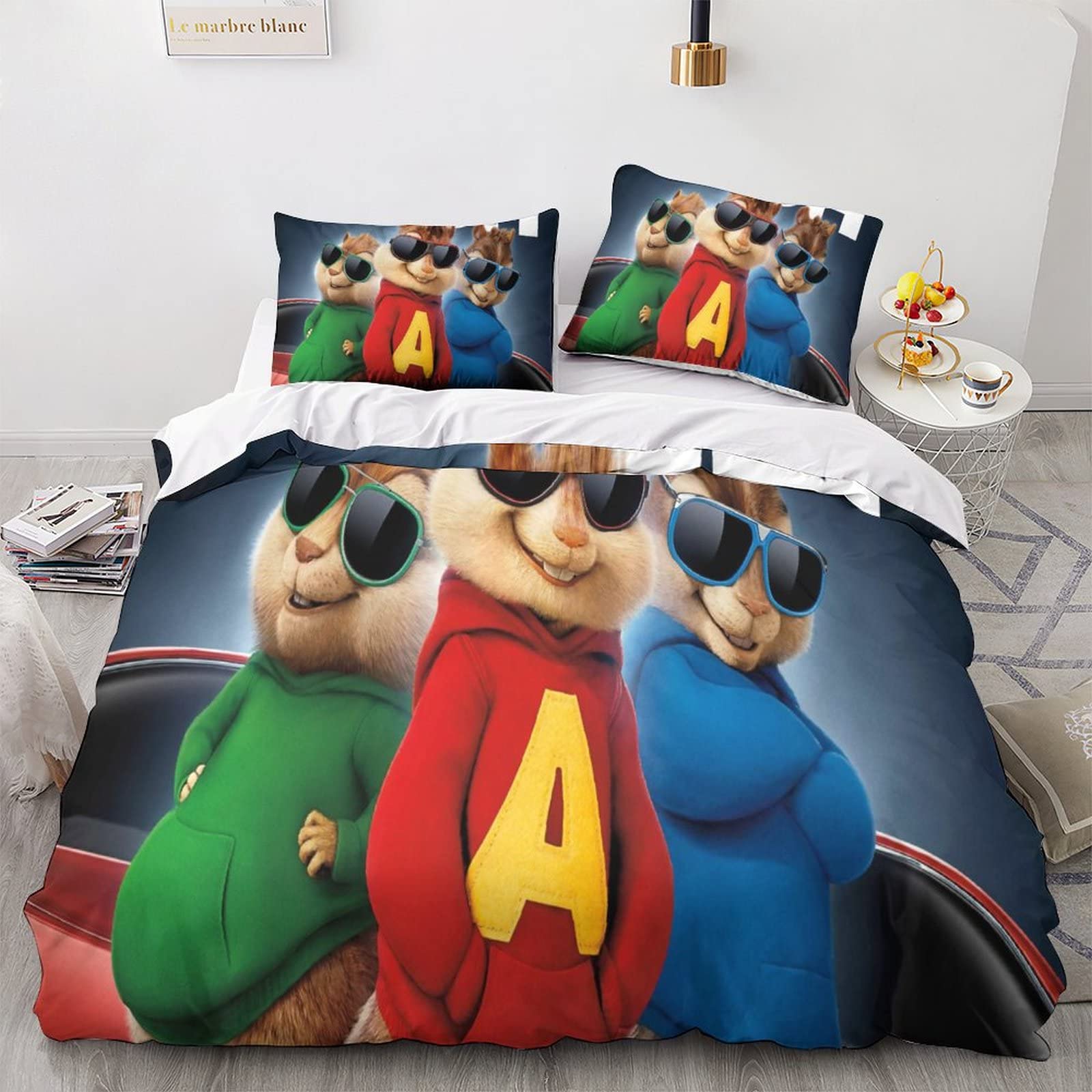 GEEYOU Set Biancheria Da Letto 3 Pezzi Con Stampa 3D Elefante – Copripiumino Con Cerniera, Federe, Microfibra, Taglie Disponibili