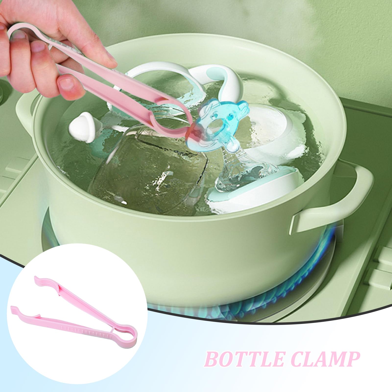 Clip di sicurezza per biberon, pinze anti scottatura, supporto antiscivolo, resistente al calore, multi funzionale, morsetto per latte con presa forte, strumento per la cura della cucina dei genitori