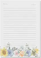 Bloco Pautado Floral com 75 folhas Tamanho A5