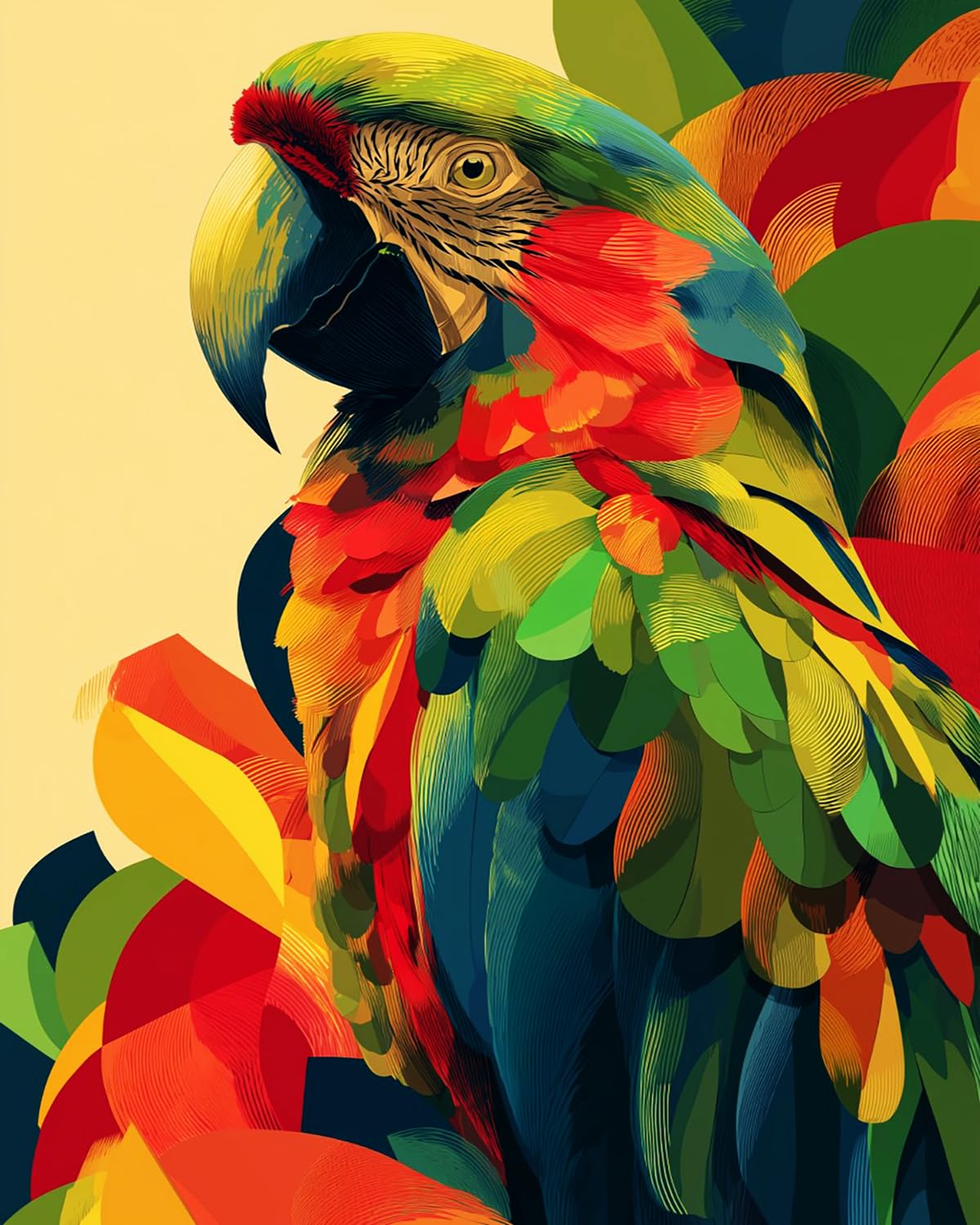 LIUBAISHI Paint by Numbers for Adults, Colourful Macaw Parrot, 40x50 cm Acrylic Canvas Painting Kit