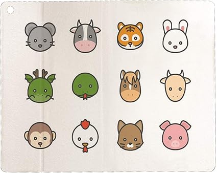 Amazon Ipad Air 4 ケース Ipad 10 9インチ かわいい漫画中国の干支で満たされたアイコンラットの顔牛タイガーウサギドラゴンヘビ馬ヤギ猿酉犬と豚サイズ128px Pad 10 9インチ 年専用 Misimatrer タブレットケース 通販