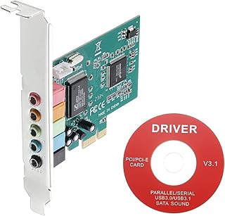 MECCANIXITY PCIe Sound Card, Internal 5.1 Stereo Audio Card 24 Bit with CD Computer Case Built-in PCIe Channel Adapter Board for Desktop, PC, Computer