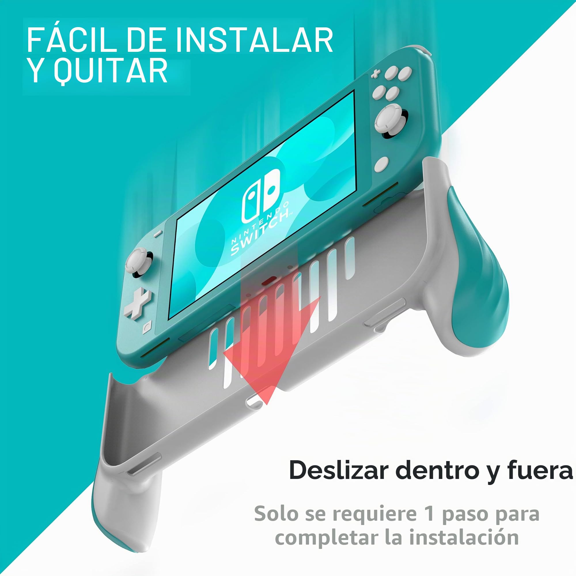 JUSPRO - Funda Protectora de Mano para Nintendo Switch Lite, Funda Ergonomía para Juegos de Mano, Accesorios compatibles con Nintendo Switch Lite