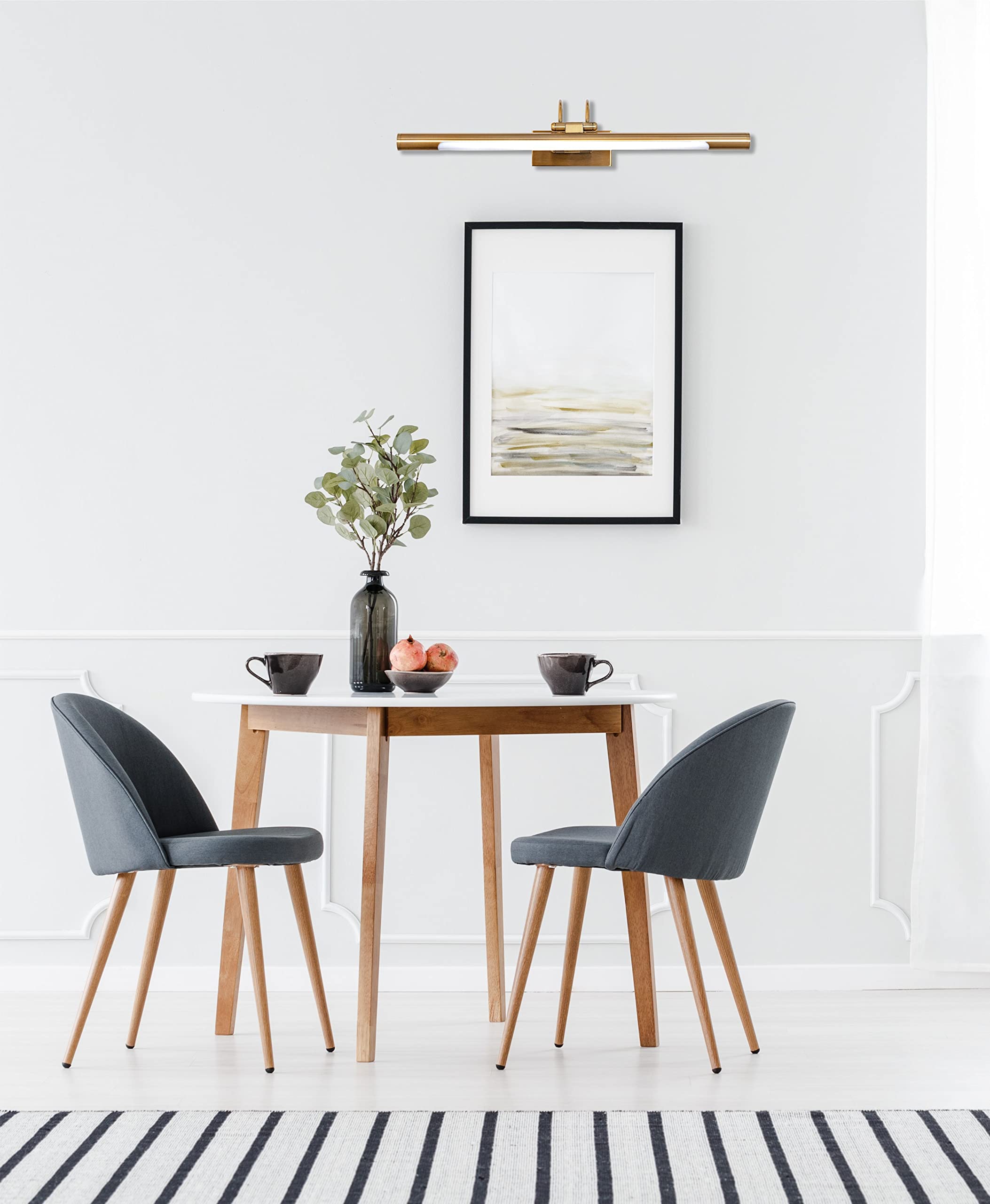 Aplique LED de pared para iluminar cuadros, espejos, murales, etc, led 8W estilo tradicional y elegante,tono de luz cálida 3000K, Bronce envejecido, totalmente articulado y giratorio. 50cm