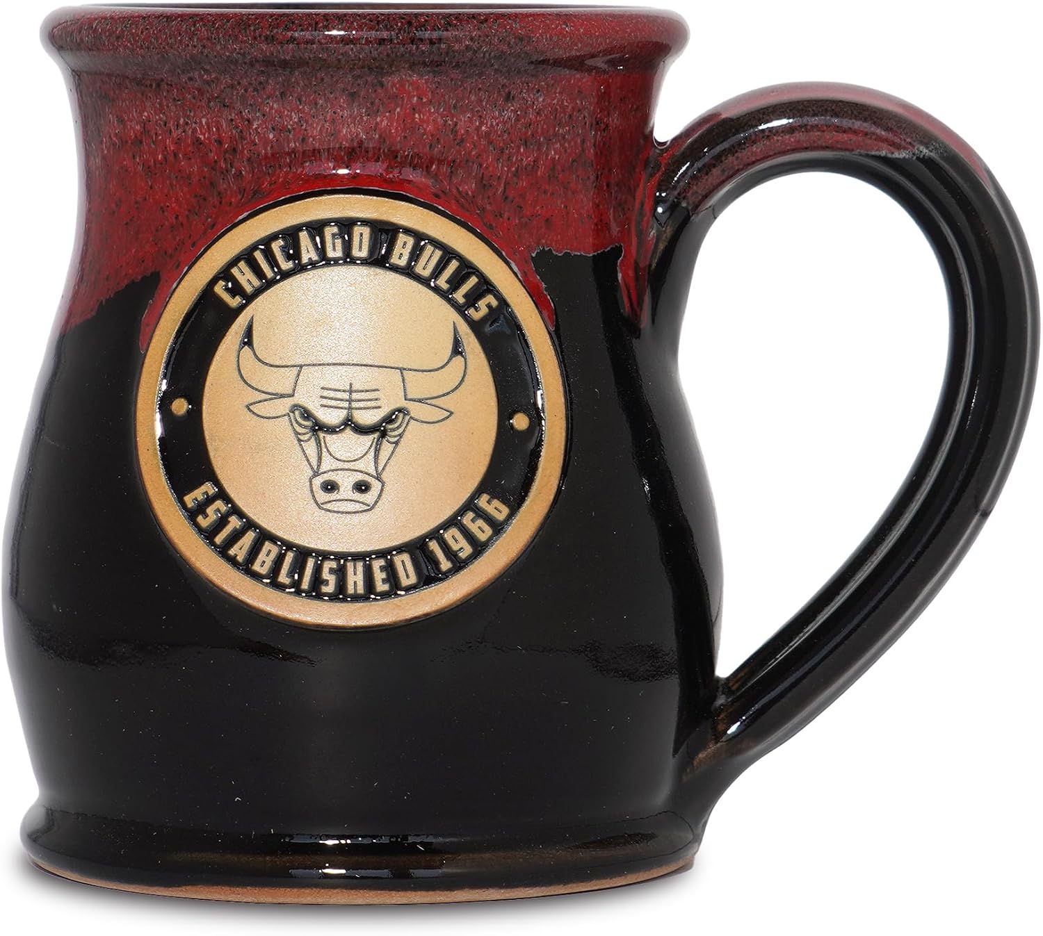 Greater Distance NBA Teams 14-oz Two-Tone Tall Belly Mug, Handmade Large Ceramic Coffee Mug with Team Logo for True Fans, Premium Deneen Pottery Made in USA