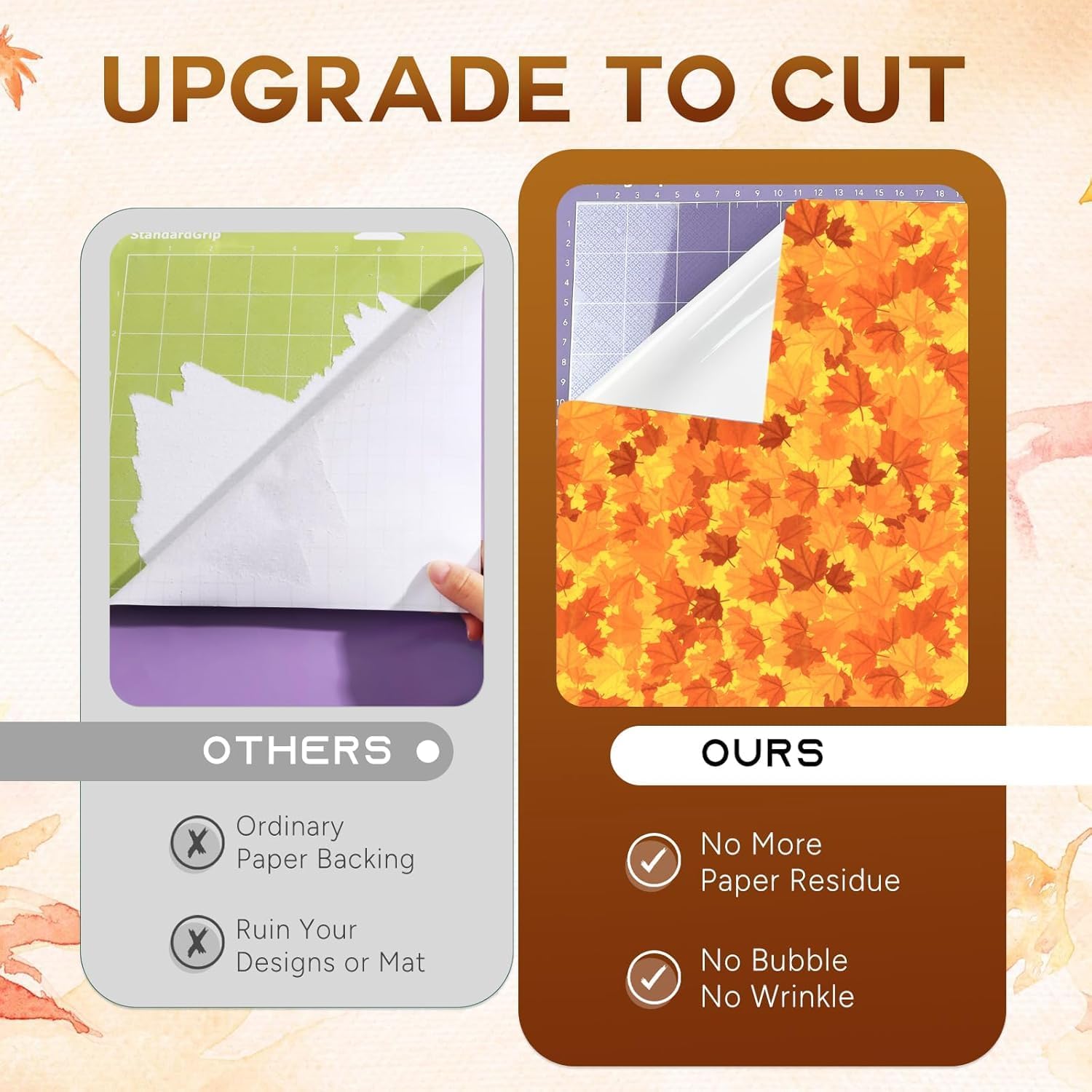 Tintnut Autumn Plaid Permanent Vinyl,10 Pcs 12"x12" Self Adhesive Vinyl