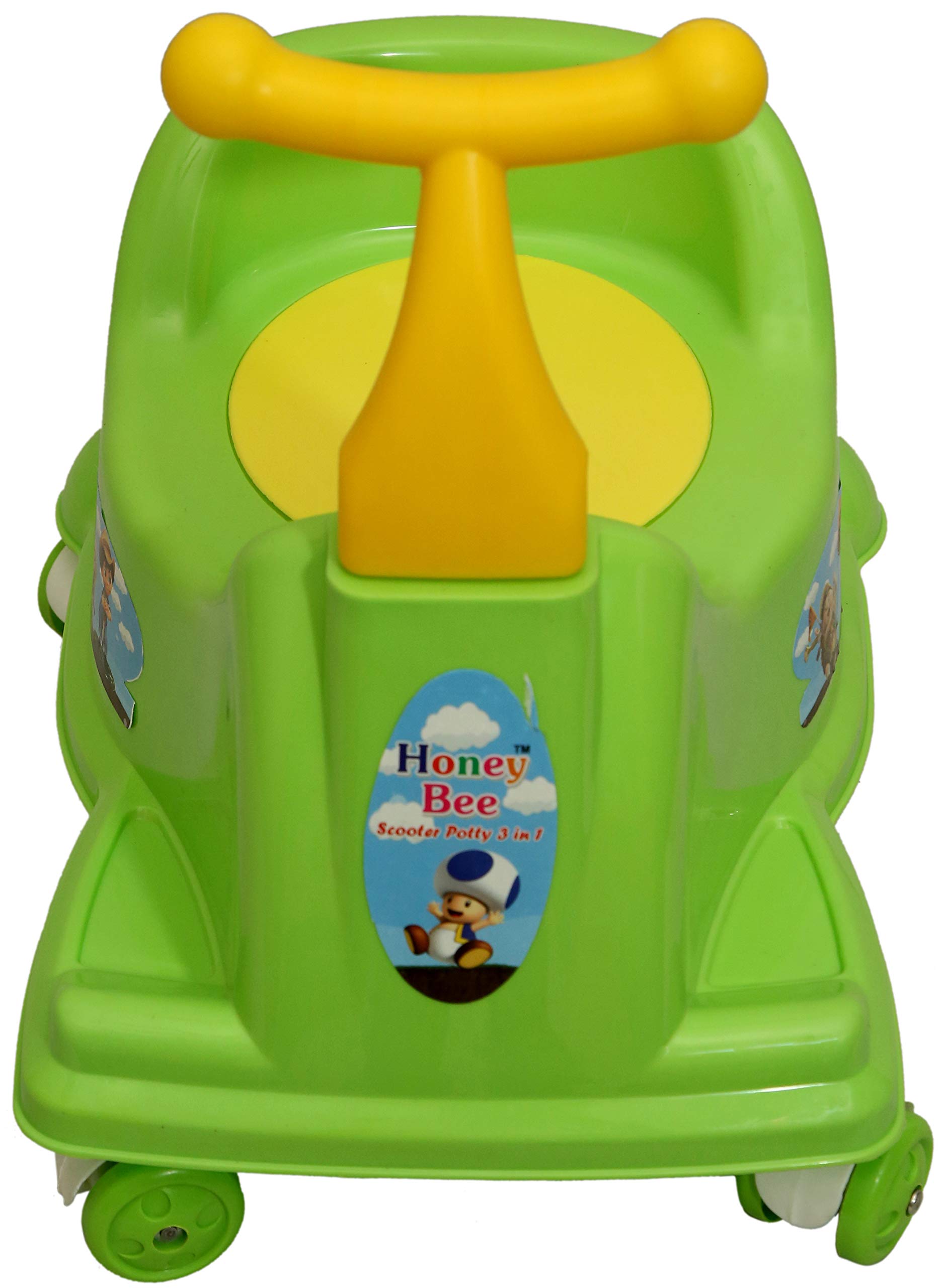 Goyal's Scooter Style Baby Potty Seat cum Rider With Wheel and Removable Bowl for Kids - Green-picture-18