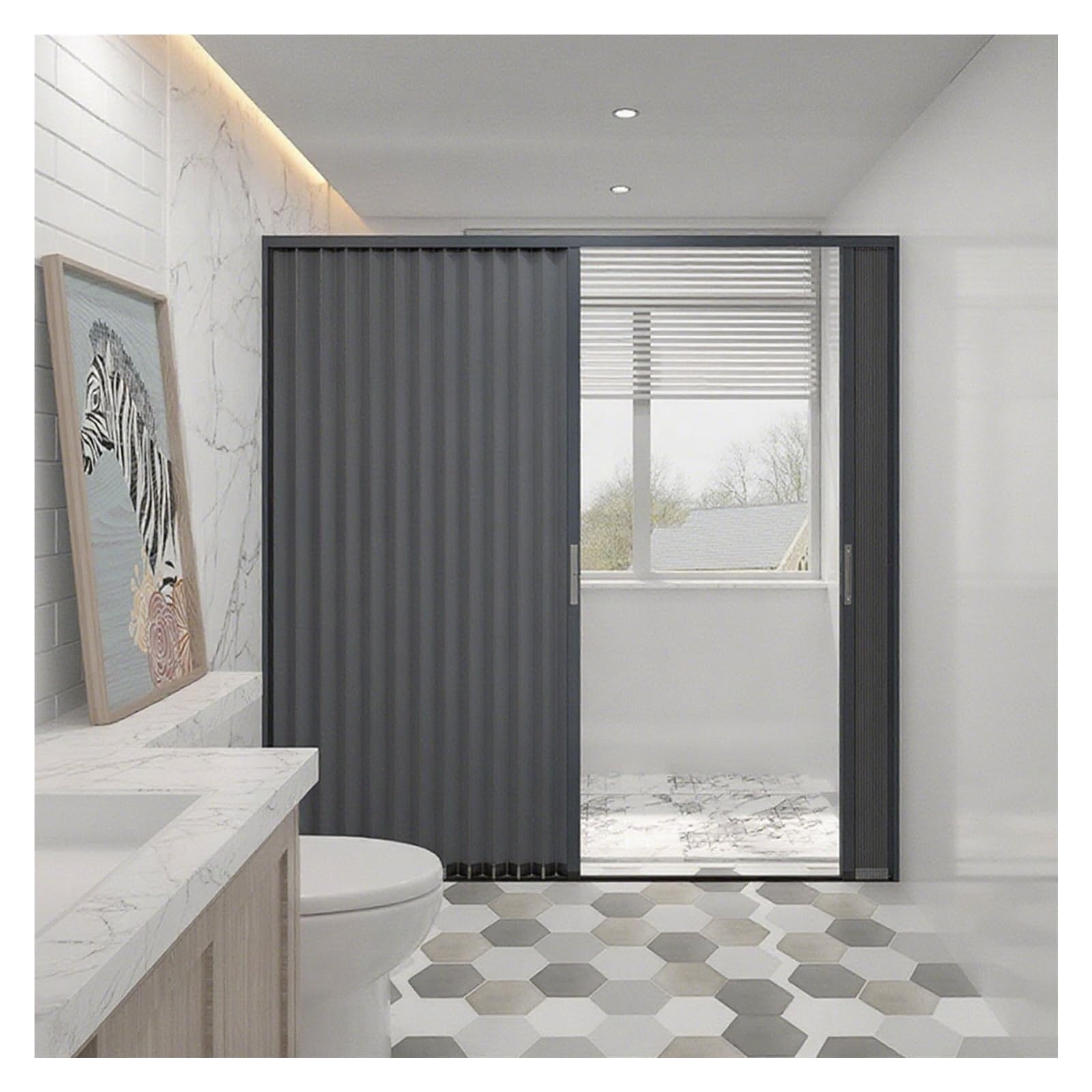 Porte pliante accordéon pour placard salle de bain et séparation pièce 61x201