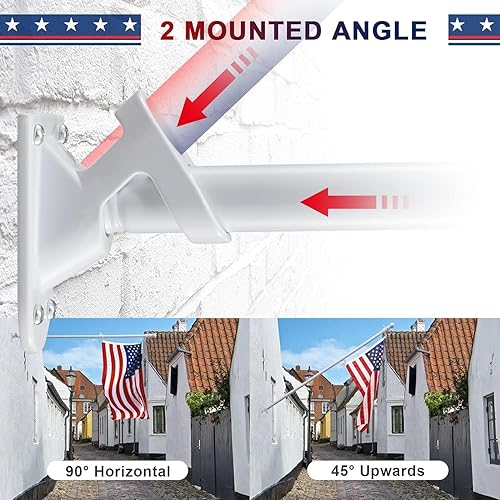 Miniatura 7 de Mástiles de bandera para exteriores con bandera estadounidense de 3 x 5 pulgadas, el kit de mástil de bandera incluye mástil de bandera de casa de 6