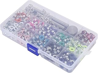 Ilhós de ilhós, kit de ilhós multicoloridos com ferramentas de instalação, ilhós, ilhós de latão, acessórios de couro, kit de fixadores para núcleos de contas, roupas, lona de couro