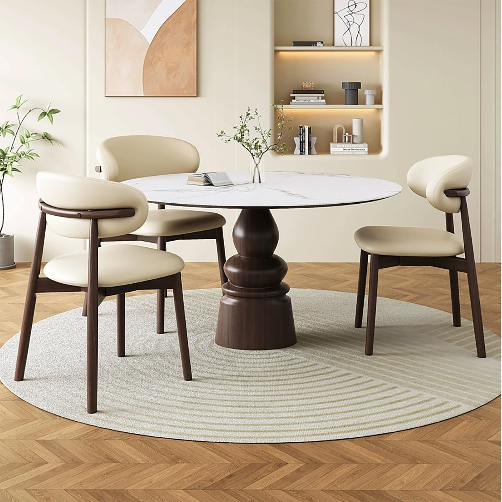 Sillas de comedor modernas con respaldo ergonómico curvado, cómodo asiento tapizado para cocina y sala de estar