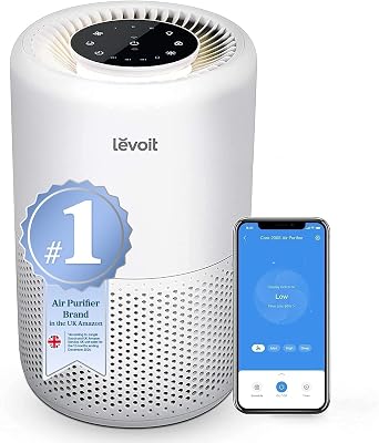 Levoit Smart HEPA Air Purifier for Allergies & Pets, 64m² Bedroom Home Coverage, Alexa & App, Ultra-Quiet Sleep Mode, Timer, Night Light, Removes 99.97% Pollen Dust Odour Smoke, Core 200S