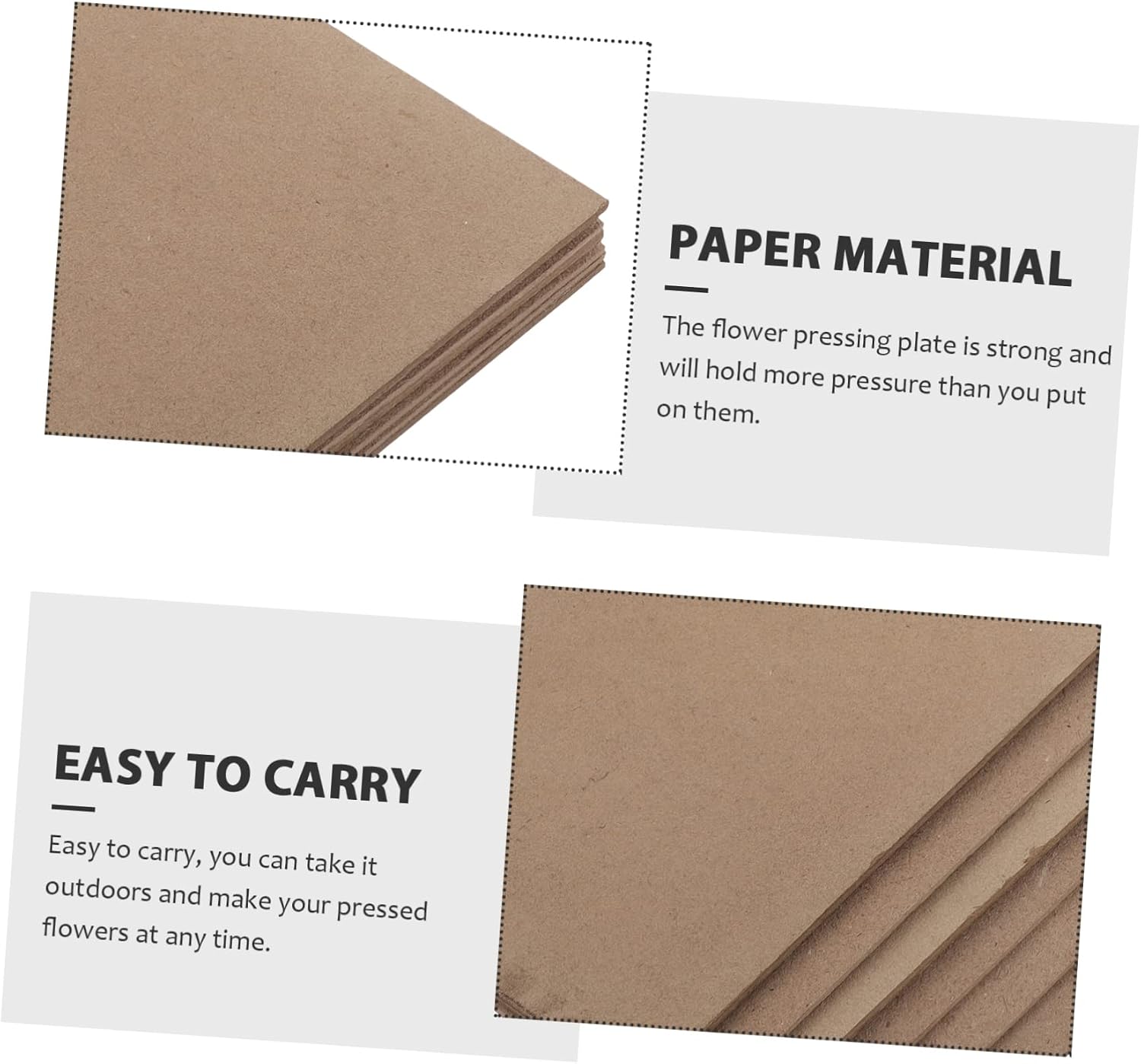 KONTONTY 6sheets Flower Pressing Plates with Blotting Paper for Plant Specimen Making Absorbent Easy to Use for Scrapbooking and DIY Art Projects