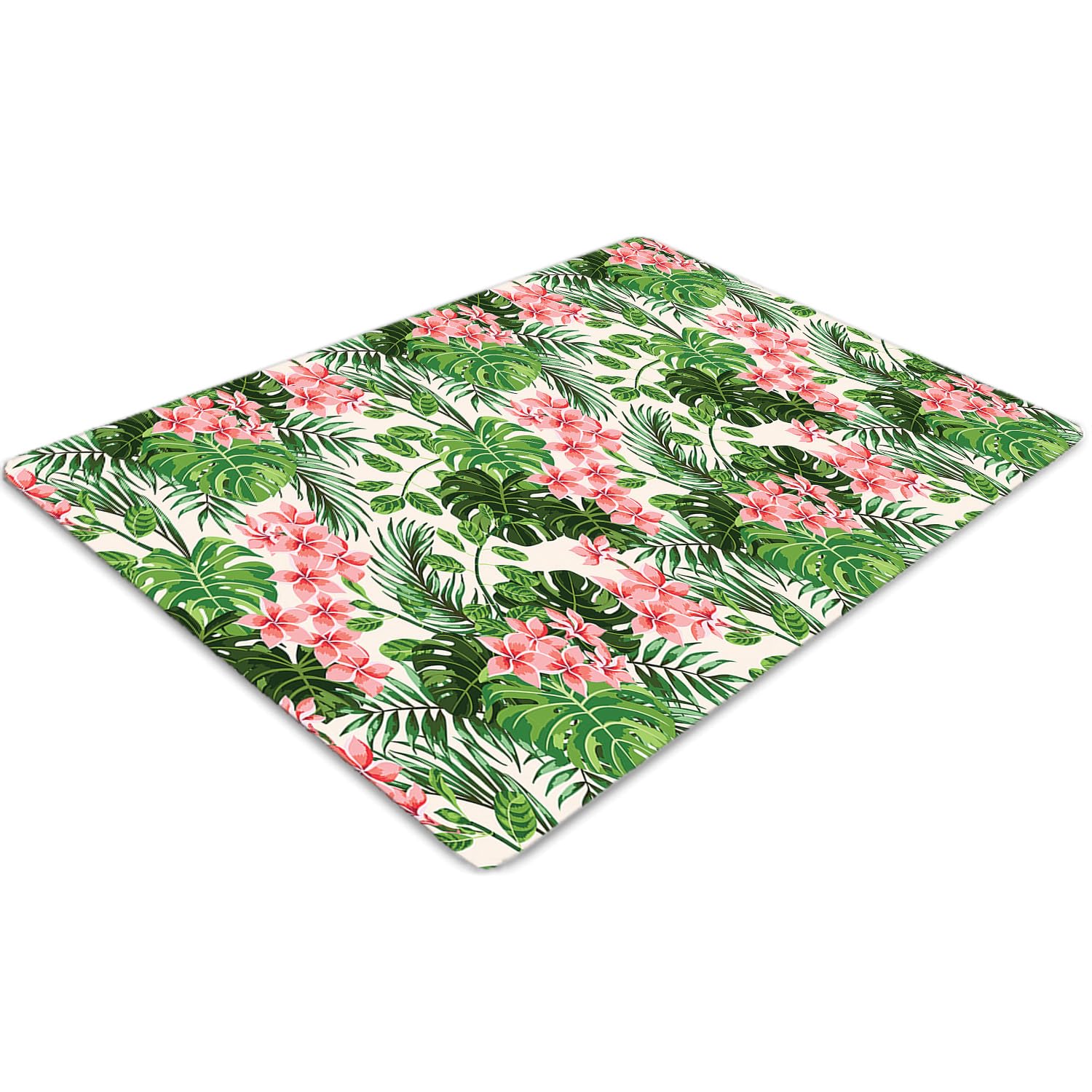 Tapis de chaise 140x100 cm en PVC motif Hibiscus pour le bureau