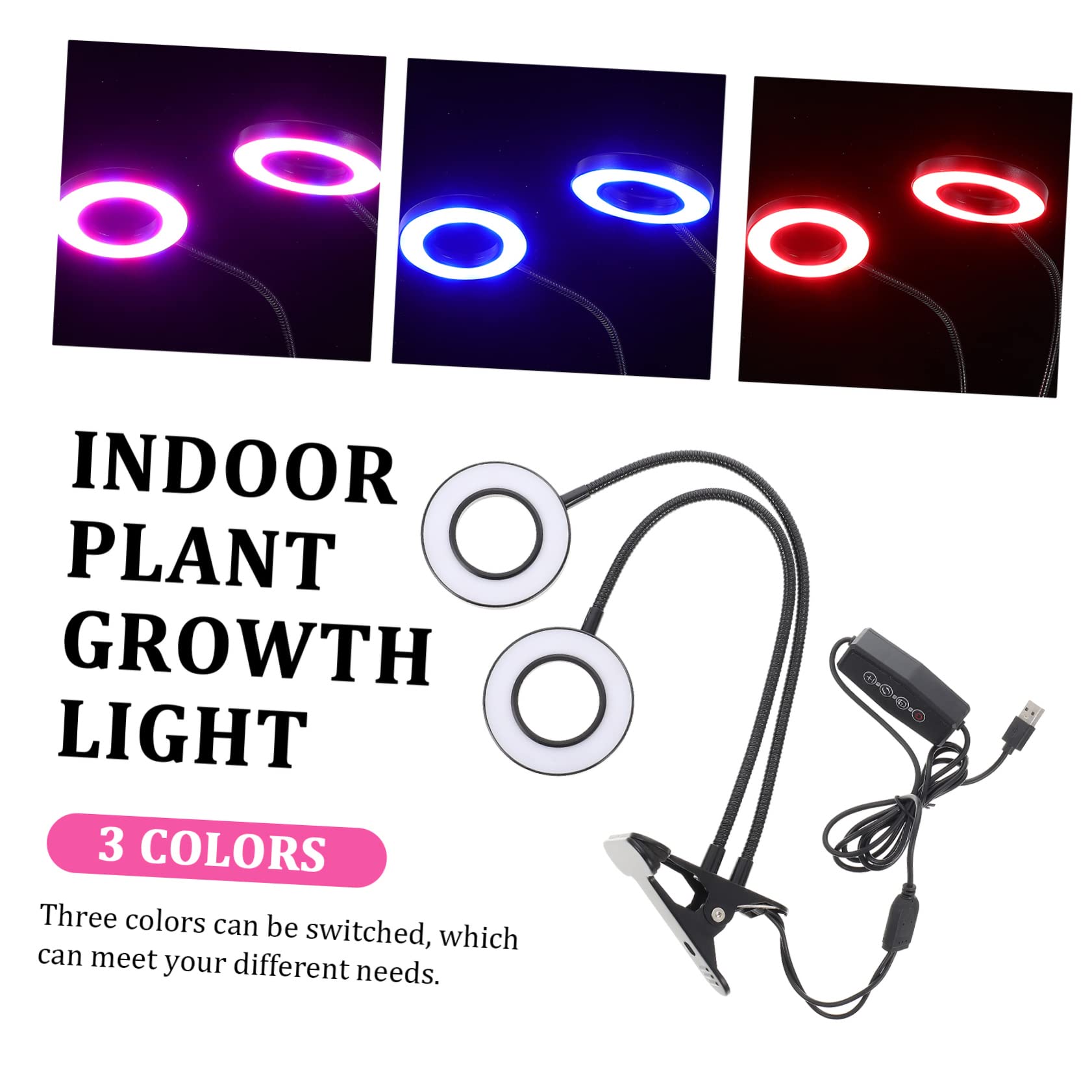 Uonlytech Luces Led Ajustables Para Plantas De Interior Luz De Crecimiento Para Cultivo Casero Lámpara De Pinza Para Plantas Cálido y Frío Función De Temporizador