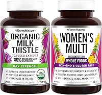 Vista 1 de FarmHaven Cápsulas de cardo mariano y multivitamínico para mujeres 22 nutrientes esenciales, frutas y verduras multivitamínicos para mujer