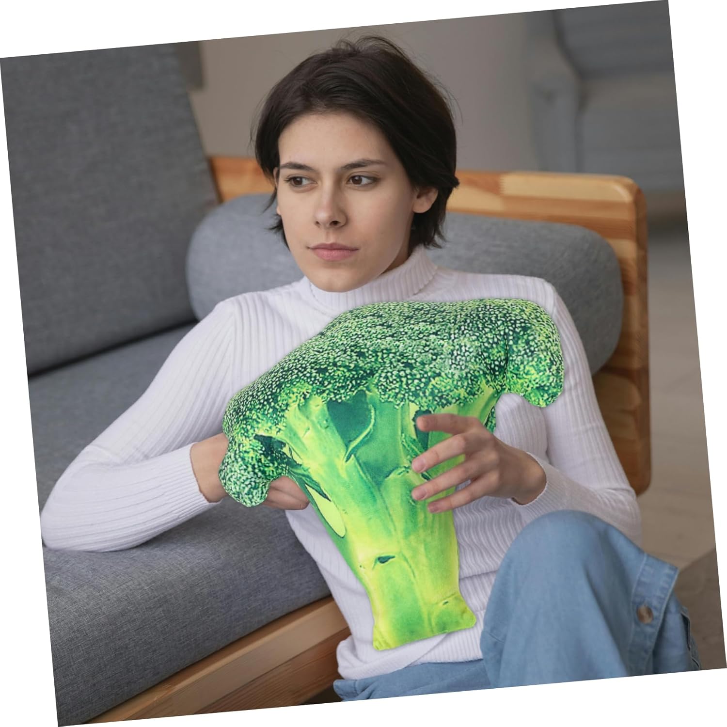 Creative Fake Broccoli Plush Pillow Soft Vegetable Cushion for Home and Bed Unique Novelty Plush Toy for Kids Decorative Throw Pillow