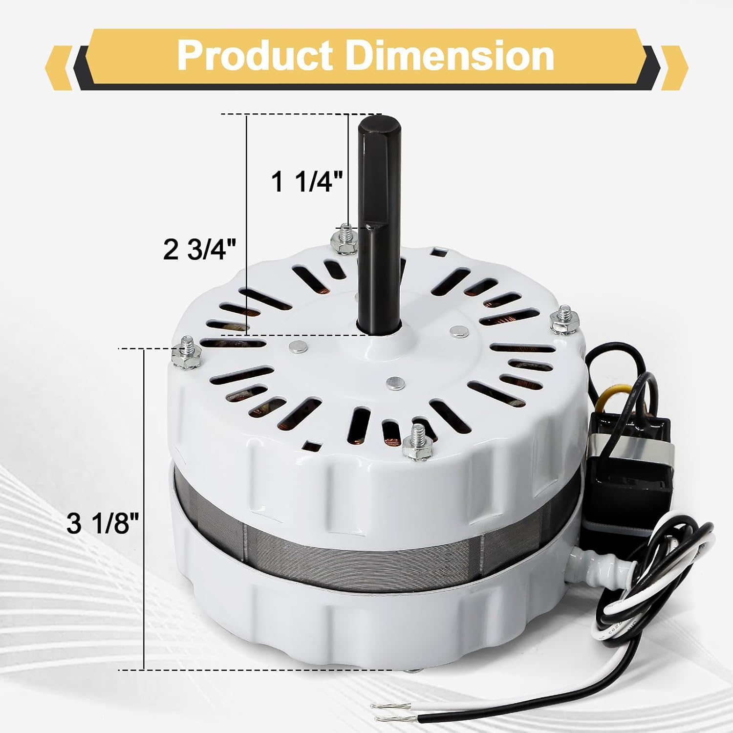 Hiorucet 35407 Vent Attic Fan Motor for F0812B3146, F0816B4732, 4310655, 3C246A, 4CH65, Attic Fan Motor CW Rotation, 120V, 1550RPM