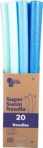 In The Swim Paquete de 20 fideos de piscina jumbo de 3 pulgadas de diámetro, fideos de espuma grandes suaves para mayor flotabilidad, dispositivo de
