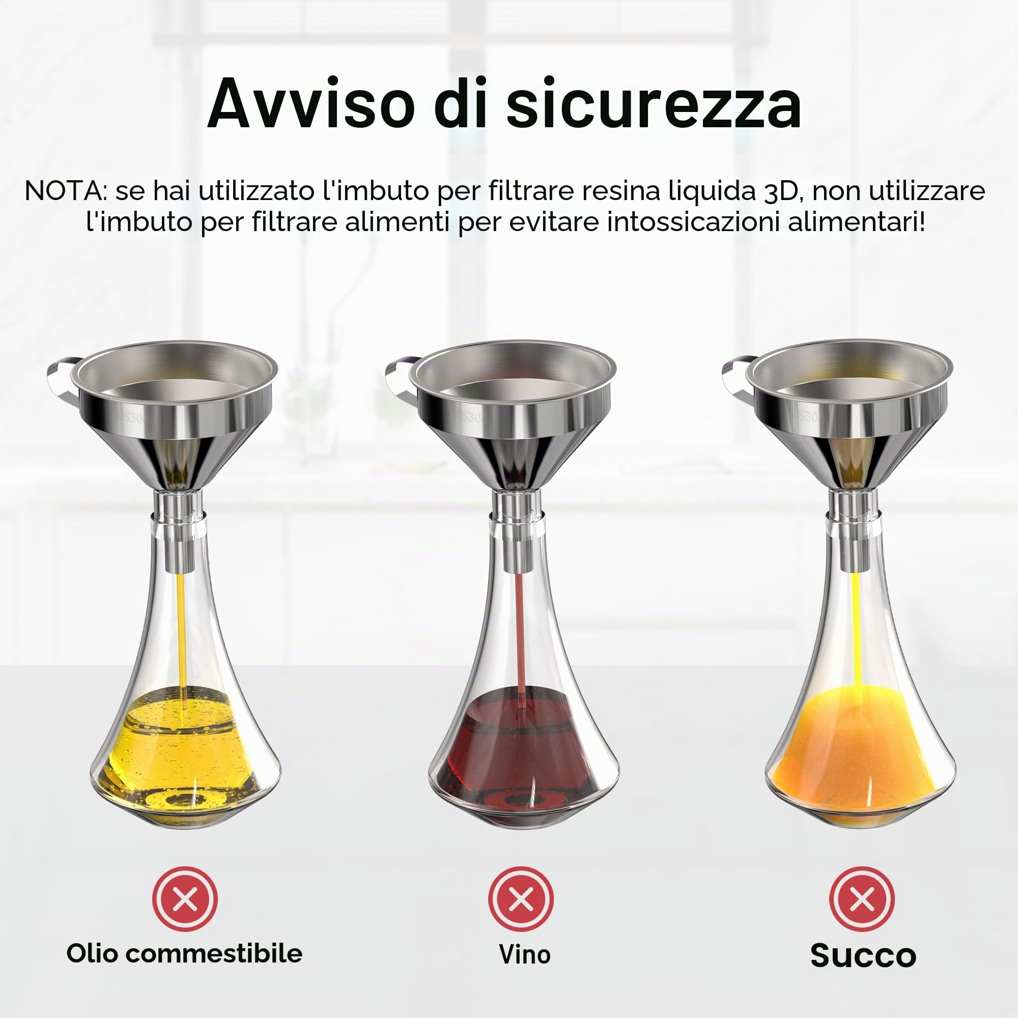 JOREST 5 Pezzi Filtro Resina 3d Kit, Imbuto Con Filtro Acciaio Inossidabile + Pennello + Spugne Abrasive, Accessori Stampante 3d Resina per Anycubic Sla/Elegoo Mars