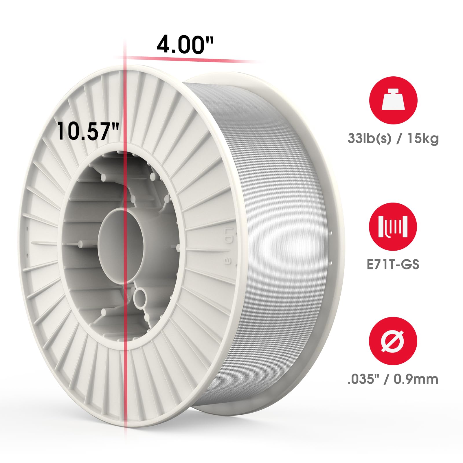 YESWELDER MIG - Cable de núcleo de flujo para soldadura sin gas, acero dulce E71T-GS, diámetro 0,035, bobina de 15 kg