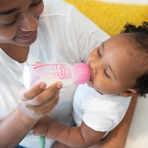 Miniatura 7 de Dr. Brown's Natural Flow Anti-Colic Options+ Biberón estrecho, 4 oz4.1 fl oz, con boquilla de flujo lento nivel 1, rosa, 0.0 ft+, paquete de 4