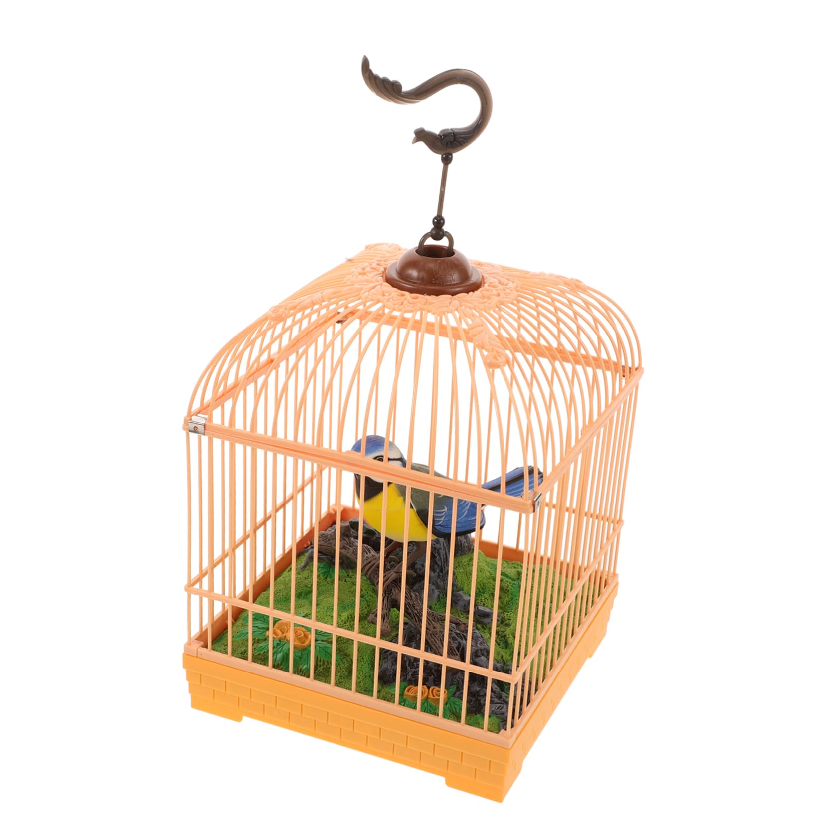 FELTECHELECTR Realistic Singing Bird Toy Sound Activated Bird Cage with Interactive Movements and Chirping Sounds Engaging Pet Playtime for Boys and