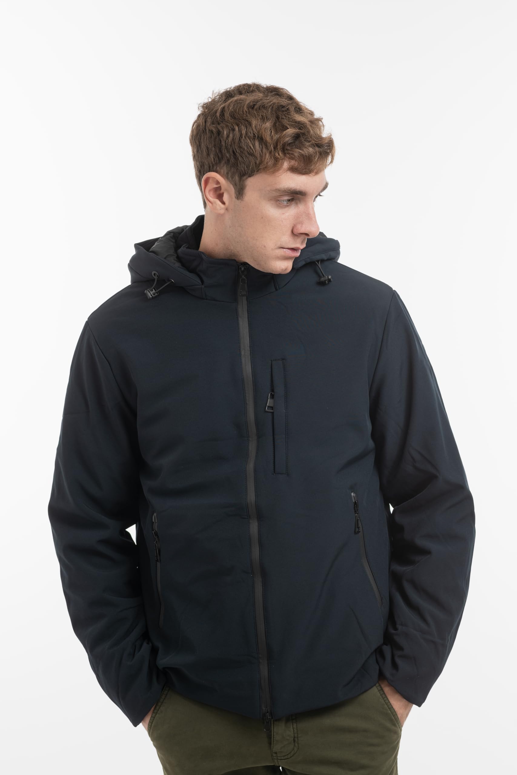 TONY BACKER Giacca Jacket Uomo Invernale Softshell Impermeabile Antivento con Cappuccio Giacca Calda Giubbotto Uomo Trekking Casual 3351