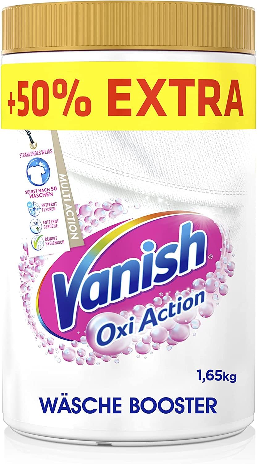 Vanish Oxi Action Wäsche Booster und Powerweiss Sparpack - Powerweiss Wäsche-Booster für weiße Wäsche & Wäsche-Booster für bunte Wäsche - 6 x 1,65 Kg